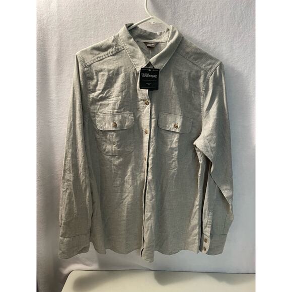 Eddie Bauer New w tag button up long sleeve shirt men’s gray size‎ large - Picture 1 of 6